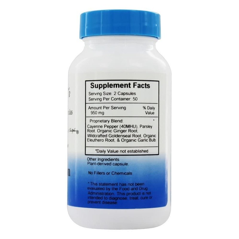 Dr. Christopher's Original Formulas Blood Circulation Formula Capsules, 475mg, 100