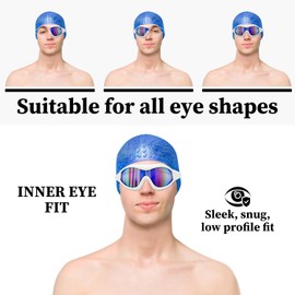 YLKJSWIM Premium Swimming Goggles, Adult Swim Goggles Anti Fog No Leak, Swimming Goggles for Adult Men Women (White)