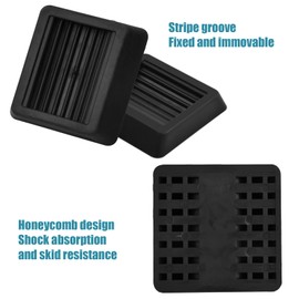 4 Pieces Bed Wheels Stoppers, Black Rubber Roller Stopper, Anti-Sliding Furniture Sofa Coasters, Caster Cups Pads for Furniture Feet and Floors Protectors