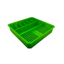 Impact bit holder insert designed for Milwaukee PACKOUT Low Profile Organizers (7 Compartment + 110 Bit) (Safety Green)