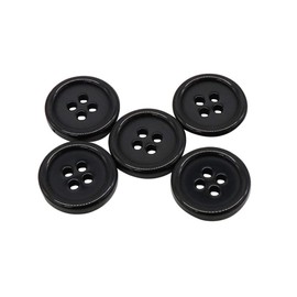 AKOAK 50 Pcs/Set 20mm DIY Button Colorful Candy Color Four-Eye Children's Clothing Buckle Work Clothes Button (Black)