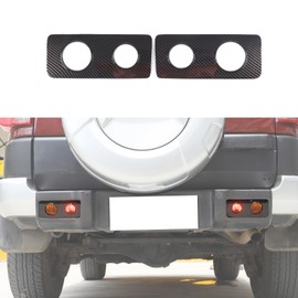 Fgtagtal Rear Fog Light Cover Compatible with Toyot@ FJ Cruiser 2007-2021, Rear Tail Fog Light Lamp Decorative Protection Trim Cover Acessories 2Pcs (Carbon Fiber Pattern Black)