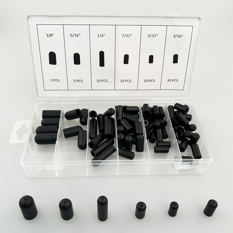 Yenghome 80 Pieces Rubber Vacuum Cap Assortment, 4mm 5mm 5.55mm