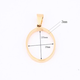 Reidgaller 20pcs Stainless Steel Gold Plated Deep 18x25mm Oval Open Bezels DIY Hollow Pendant Frame Setting Blanks for Resin Jewelry Making