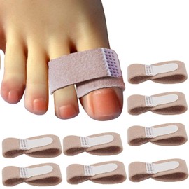 Reppkyh Broken Toe Wraps for Big Toes, 8 Pcs/Pack, Fabric Toe Splint Toe Cushioned Bandages for Help Broken Toes, Straightening Hammertoes, Overlapping Toes, Claw Toes and Broken Toes