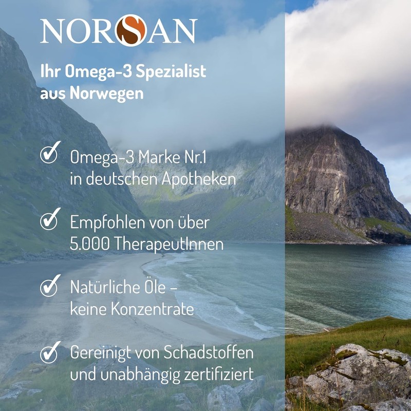 - NORSAN Premium Omega 3 Cod Oil Capsules High Dose
