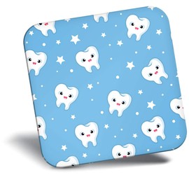 Destination Vinyl ltd Fridge Magnet - Pretty Happy Teeth Dentist Dental Tooth 8730