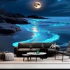 FENDROM 3D Fantasy Nature Sky Tapestry Stunningly Beautiful Moon Over