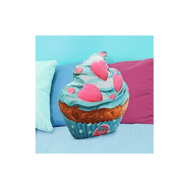 Oh My Pop! Cupcake II-Großes Kissen, Türkis