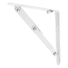 uxcell Folding Bracket 6 Inch 150mm for Shelves Table Desk Wall Mounted Support Collapsible Long Release Arm Space Saving Carbon Steel 2pcs (White)