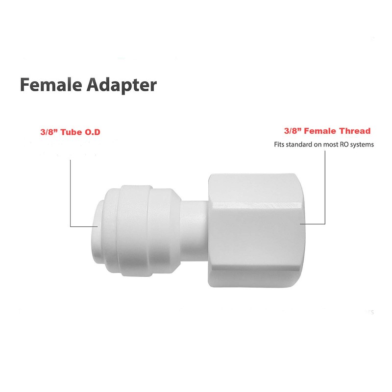 PureSec Plastic Reusable 3/8 Water Line Connector 3/8 Female Threaded