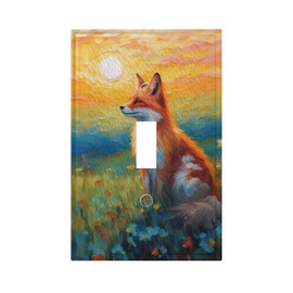 Decorative Art Light Switch Covers Fox Single Toggle Wall Plate Decorative Switchcover Electrical Switchplate
