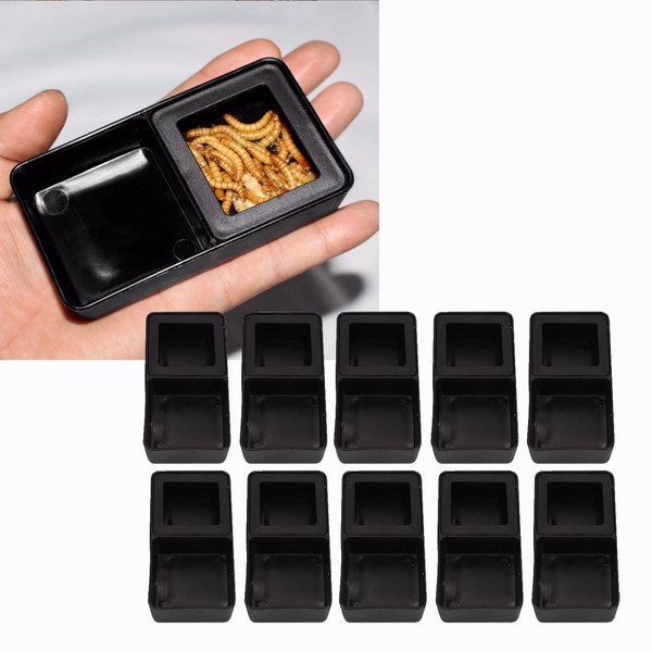 10Pcs Reptile Feeder Dish Amphibians Double Food Water Bowl Anti-esHate