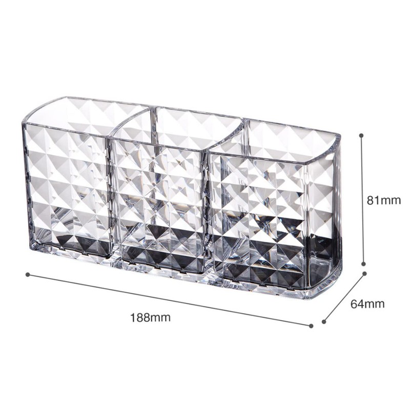 IWOWHERO Acrylic Transparent Makeup Brush Holder Stylish Cosmetic Storage Box