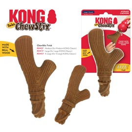 KONG ChewStix Twist Dog Chew Toy for Use Classic (Medium)