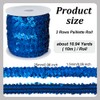 OLYCRAFT 11-Yard 1 Inch Elastic Sequin Trim Metallic Blue Stretch