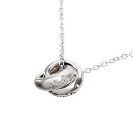 Paul Smith 240902 210 Double Ring Motif Necklace with Genuine Storage Box & Cleaning Cloth, Stainless Steel