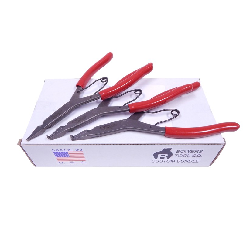 Wilde Lock Ring Plier Set 3pc Straight Right Angle and