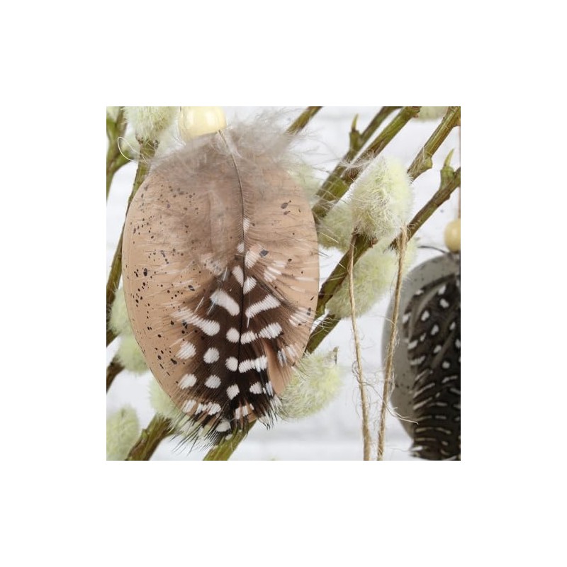 Macosa EX237722 Egg Hangers, Pack of 6 with Feather, Easter