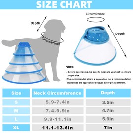 renyigou Pet cone collar Cat cone dog cone rehabilitation soft collar used to prevent pets from biting the injured or surgical site adjustable collar (M (Neck Girth 6.7-8.7in，Depth 4.7in))