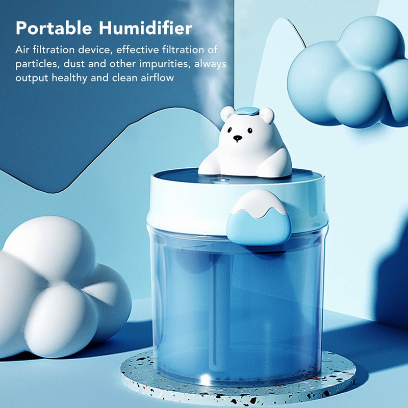 Portable USB Humidifier Cute Bear Shape Large Capacity Ultrasonic Mini