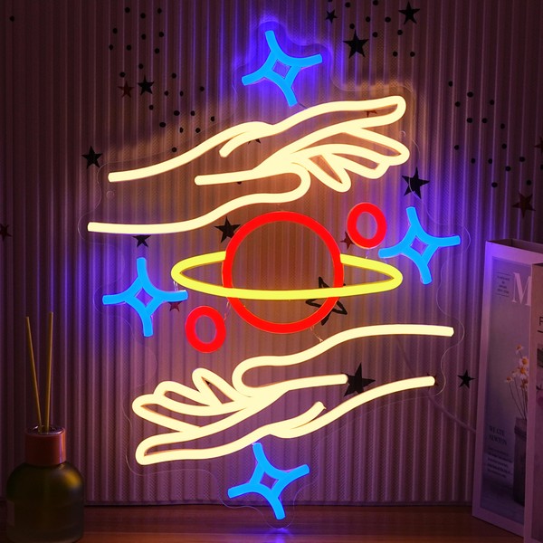AEHEMNGZ Holding the Galaxy Neon Sign for Wall Decor Dimmable