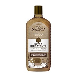 TIO NACHO Shampoo Ultra Hidratante, Devuelve al cabello el 100 de hidratación, Con jalea real y aceite de coco orgánico, Empaque 100 reciclado, 415 ml