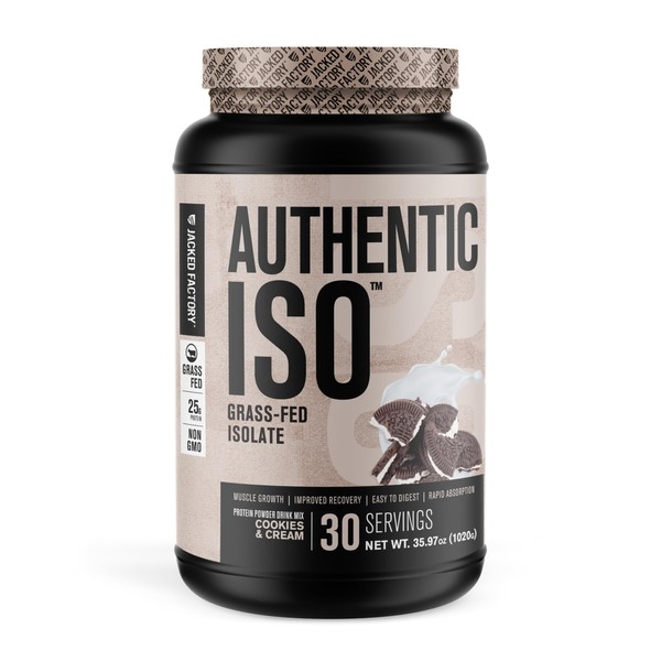 Jacked Factory Authentic ISO Grass Fed Whey Protein Isolate Powder