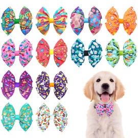 JpGdn 10pcs Small Dogs Collar Bow Ties for Easter Puppy Collar Bows Bowknot for Doggy Cat Rabbit Medium Pet Collar Charms Easter Bunny Easter Egg Grooming Accessories Attachment Embellishment