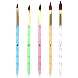 5Pcs UV Gel Acrylic Nail Brush Set for Nail Art Tips Builder and Painting