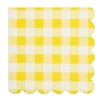 Paquete de 100 servilletas de papel a cuadros amarillos para