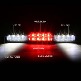 DNA MOTORING 3BL-GMC99-LED-SM Smoked Lens LED High Mount 3rd Third Brake Light [Compatible with 1999-2007 Silverado 1500-3500& Classic / 1999-2007 Sierra 1500-3500 & Classic]