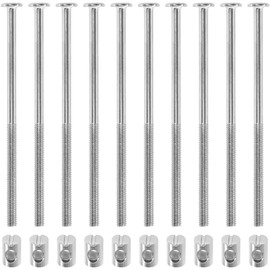 10 Sets of Furniture Connector Bolts and Barrel Nuts,Bed Bolt and Nut Kit (M6×120mm)