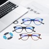 VIDEBLA 5-Pack Reading Glasses Blue Light Blocking, Fashion Round Computer