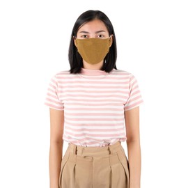 LOFBAZ Stoffmaske Behelfsmasken Baumwolle waschbar wiederverwendbar (Kurkuma - 3 Stück, Adult Small)