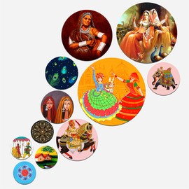 Artvibes Designer MDF Wooden Wall Hanging Decoration Item for Home|Office|Gift|Living Room|Bedroom(WPS_119N), Pack of 11 Pieces