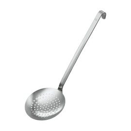 Rösle Hook Slotted Spoon Diameter 12 cm, Stainless Steel 18/10, Flat and Coarse Perforated, Gastro Quality, Dishwasher Safe, 10052
