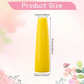 6.5Inch Empty Yellow Ceramic Small Bud Vase Mini Tall Conic Single Stem Flower Vases Floral Holder Bottles Centerpiece for Wedding Home Office