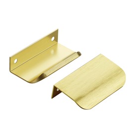 Ravinte Hardware 12 Pack Gold Cabinet Handles, 3 Inch (76mm) Finger Edge Pulls, 2 Inch Hole Center, Finger Pulls for Cabinets