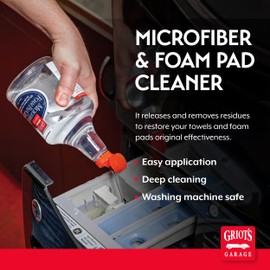Griot's Garage Microfiber and Foam Pad Cleaner, Removes Polish, Wax, and Sealant Residue, Restores Your Car Cleaning Cloths' Effectiveness, 11078, 35 oz