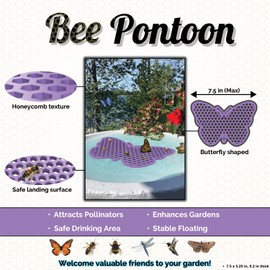 BEE PONTOON Bee Pontoon, Bee Watering Station, Bee Feeder, Bee Waterer, Pollinator Watering Station, Butterfly Feeder, Butterfly Watering Station, Garden Decor - Purple