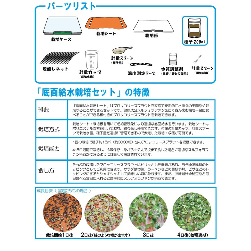 Broccoli Sprout Seeds 6.8 fl oz (200 ml) (with cultivation
