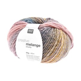 Rico Design Melange Chunky Yarn 85m to 50g Needle Size 7 Machine Wash Acrylic Wool Blend