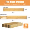 Ryqtop Bamboo Drawer Dividers,17-22" Adjustable Kitchen Drawer Organizer for Clothes,6