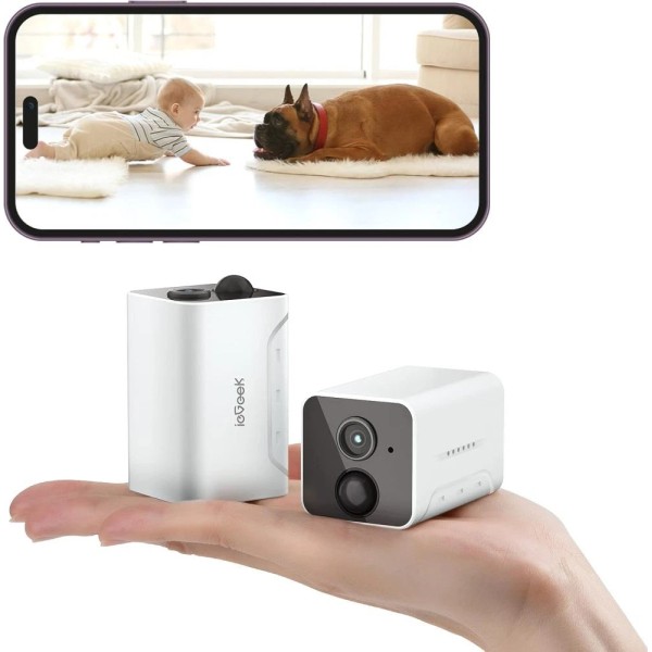 ieGeek Wireless Indoor Cameras for Home Security,1080P Mini Battery WiFi