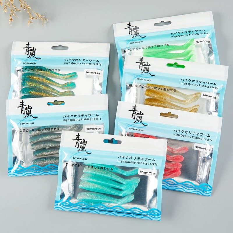 Blue Storm Lure Sea Bass Lure, Jig Head Worm, 0.6