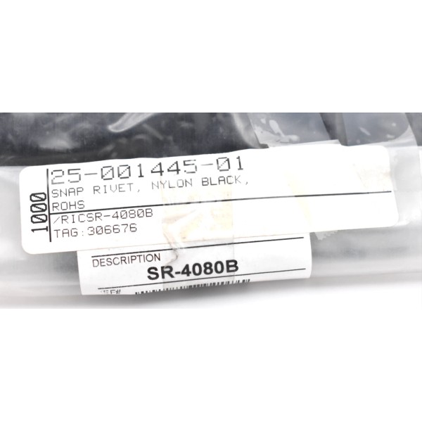 ESSENTRA COMPONENTS SR-4080B RIVET SNAP 0.315" NYLON BLK (LOT OF