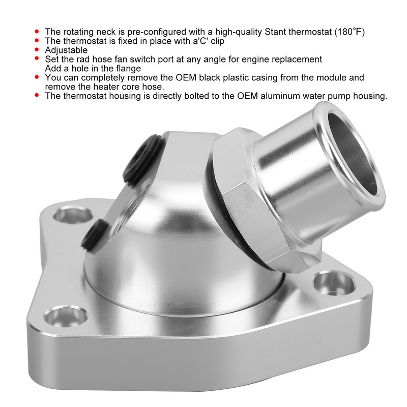 Thermostat Housing 180 Degree Swivel Neck Modification Hose Fit for