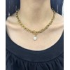 18K Gold Chunky U-Link Chain with Pearl Necklace | Adjustable