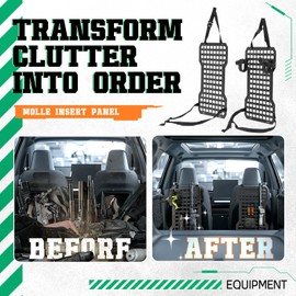 Gelacie Tactical Rigid Molle Insert Panel Suitable For Trucks, Vehicles, Car Seat Back Modular Organizer Storage Platform W/Gun Racks Powder Coated Steel 2 PCS